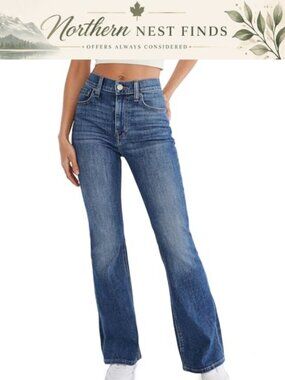 High Rise Slim Fit Flare Jeans with Stretch